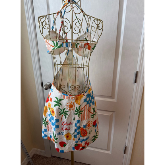 Women's Kulani Kinis White Blue Fruit Print Swim Coverup - Picture 8 of 16